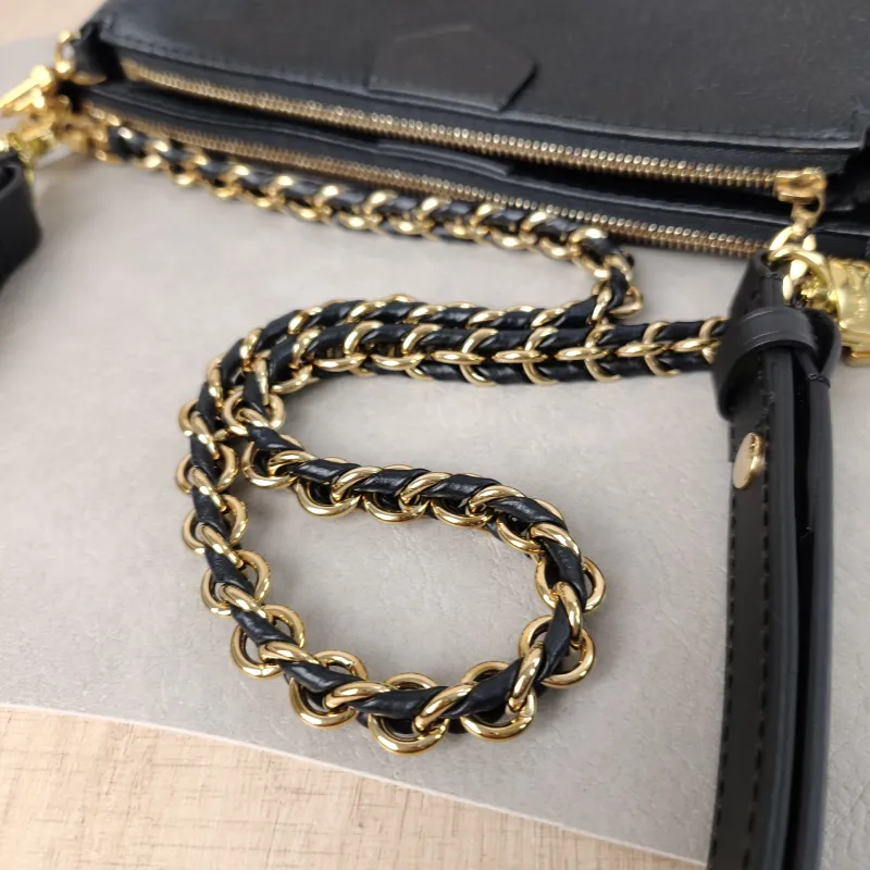 Louis Vuitton Crossbody Bag Multi Pochette Accessoires Black Calfskin Small 25 × 4.5 × 14.5 cm — detail view 1 of 12