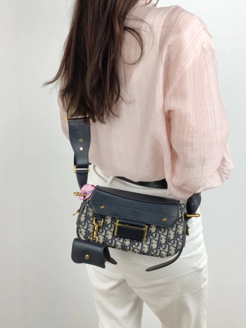 DIOR Crossbody Bag Streetchic Crossbody Bag Blue Canvas Small 24 × 5 × 12.5 cm — on-model view 1 of 2