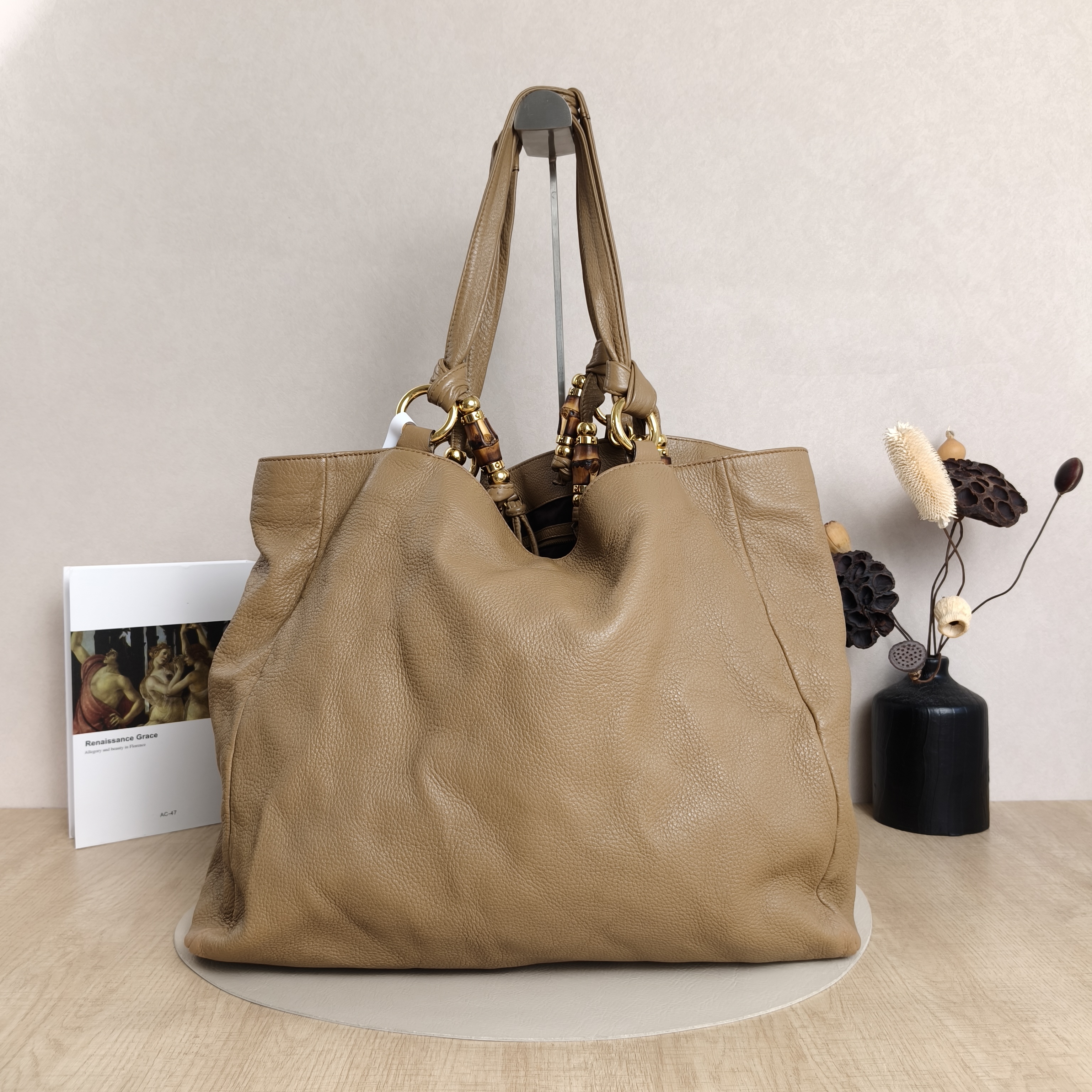 GUCCI Shoulder Bag Tote Bag Brown Calfskin42 × 13 × 35.5 cm