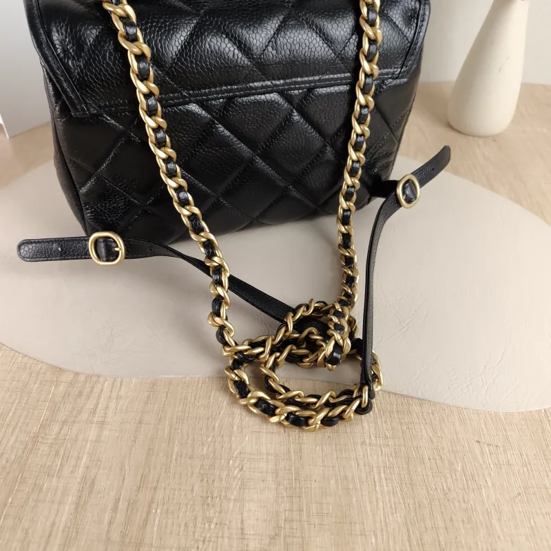 Chanel Backpack Backpack Black Grained Calfskin 24 × 6 × 17 cm — detail view 1 of 12
