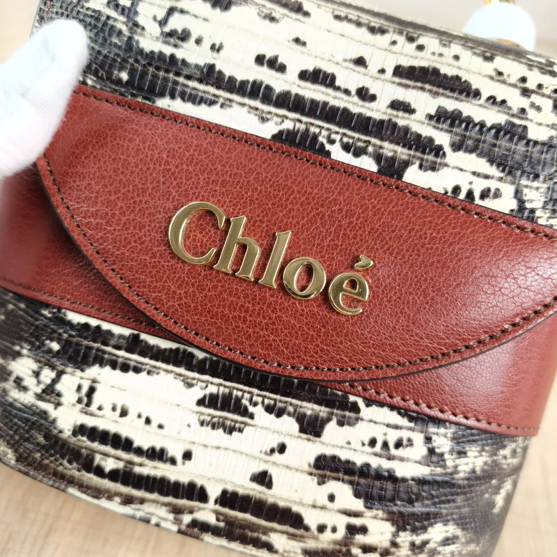 Chloé Shoulder Bag Aby Lock Shoulder Bag Colorblock Embossed Calfskin One Size 17 × 6.5 × 15.5 cm — detail view 15 of 15