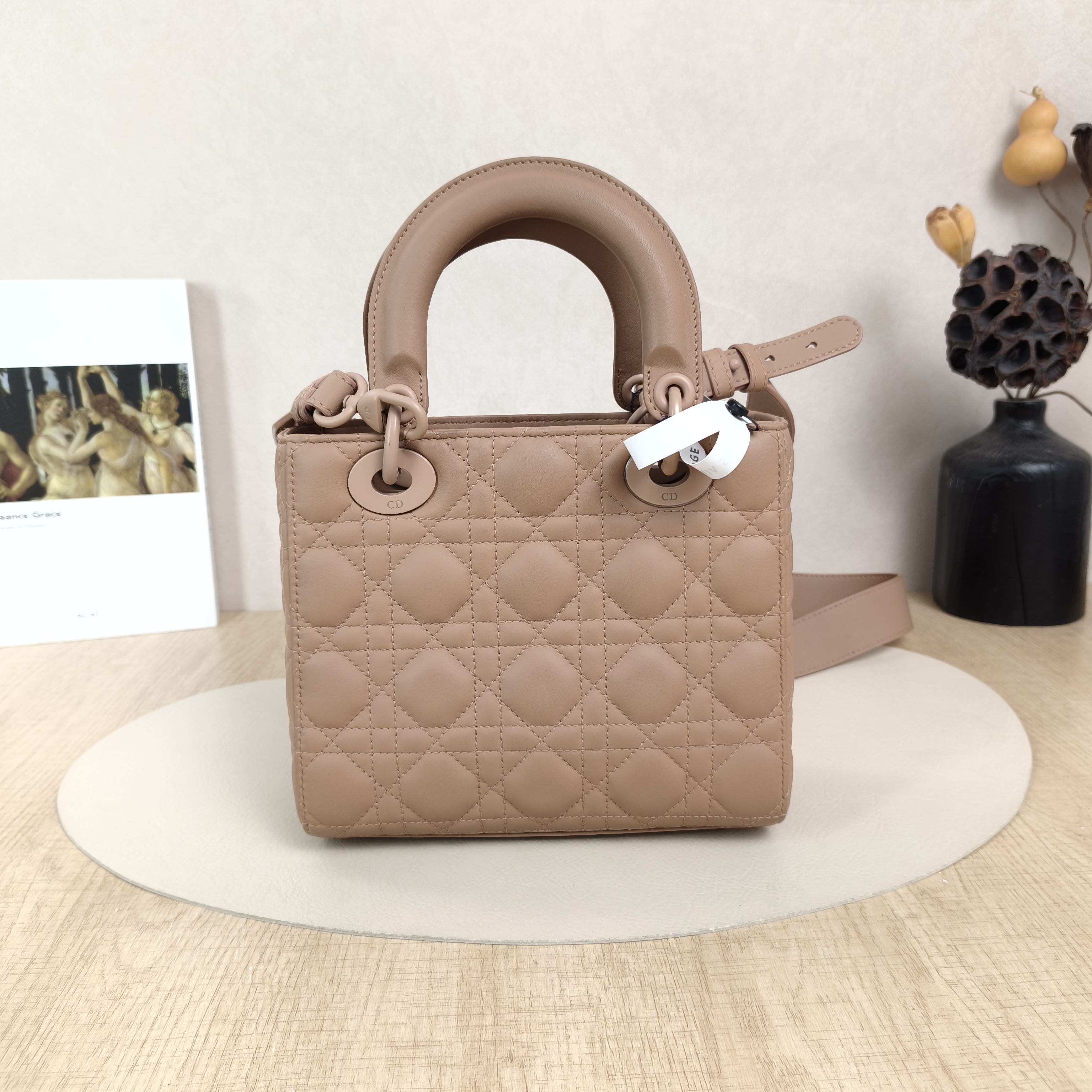 DIOR Top Handle Bag Lady Lady Dior Bag Brown SL ambskin Small20 × 8 × 18 cm — cover view 4 of 5