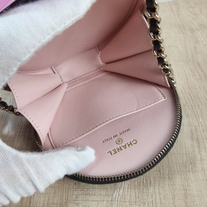 Chanel Crossbody Bag Crossbody Bag Black with Gold-Tone Hardware Waxed Leather Mini 12 × 5.5 × 11 cm — detail view 6 of 12