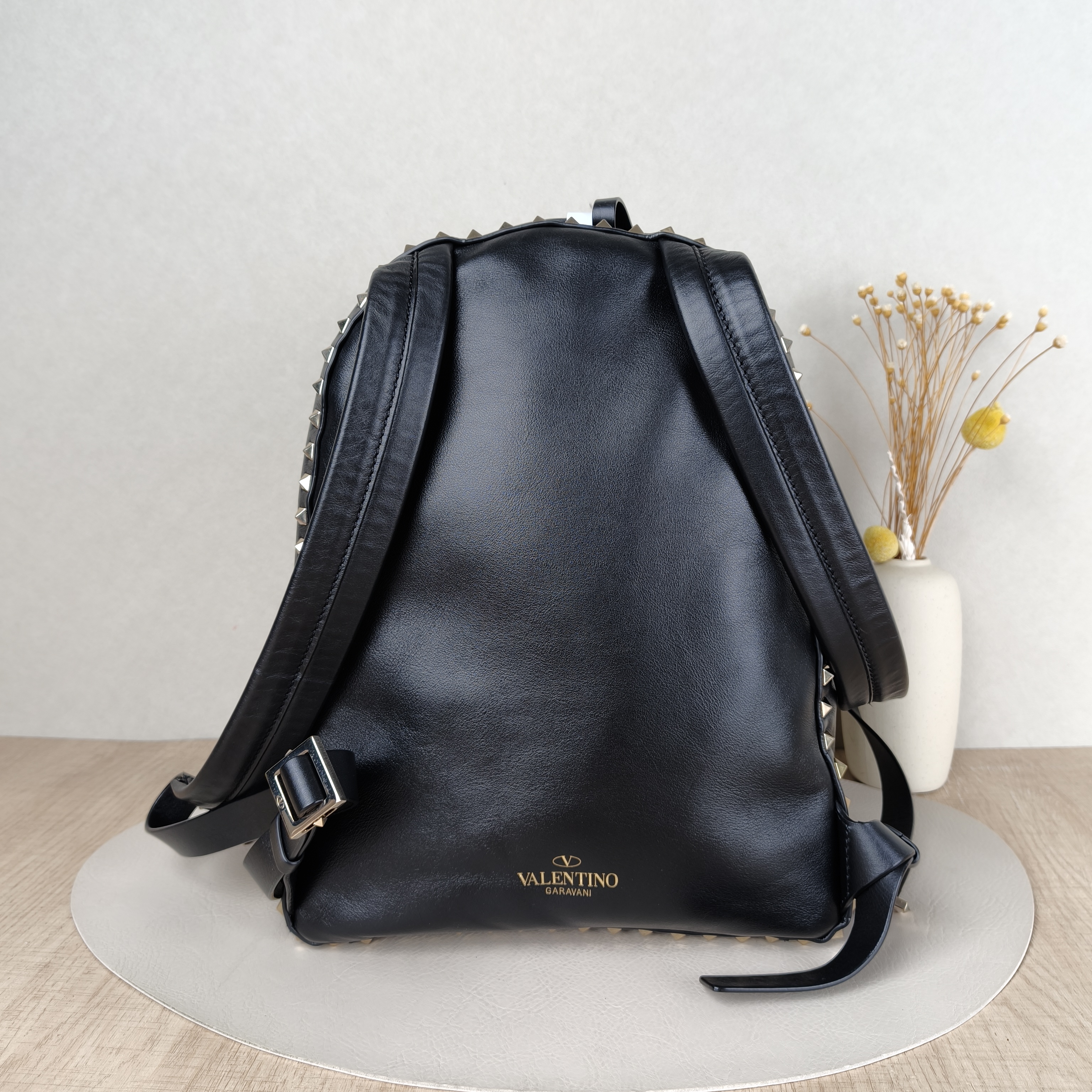 Valentino Backpack Backpack Black Calfskin 26 × 15 × 31 cm — cover view 3 of 5
