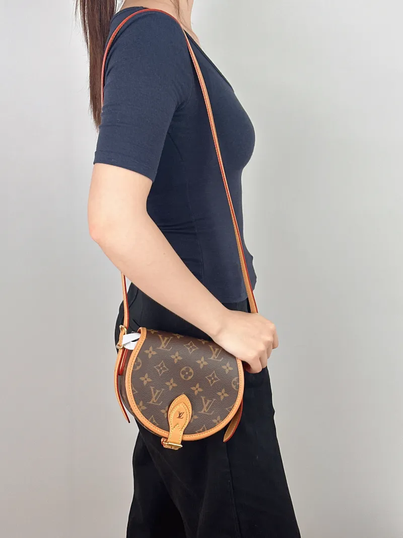 Louis Vuitton Crossbody Bag Tambourin Monogram PVC One Size 18 × 8 × 15 cm — on-model view 1 of 2