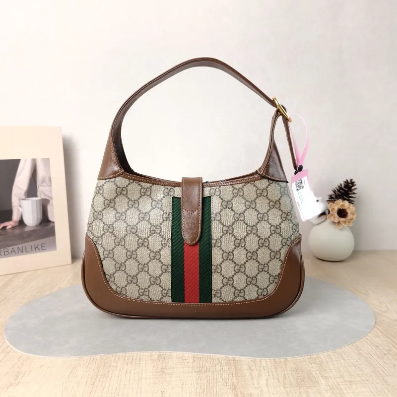 GUCCI Shoulder Bag Jackie 1961Collection Monogram PVC Medium 27.5 × 4 × 19 cm — cover view 4 of 5