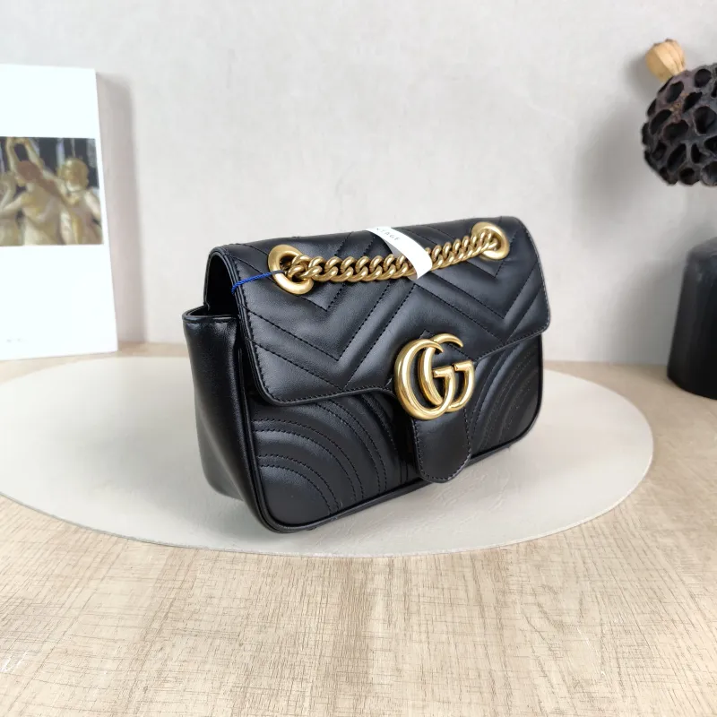 GUCCI Crossbody Bag GG Marmont Small Marmont 22 Black CC alfskin Small 22 × 6 × 13 cm — cover view 5 of 5