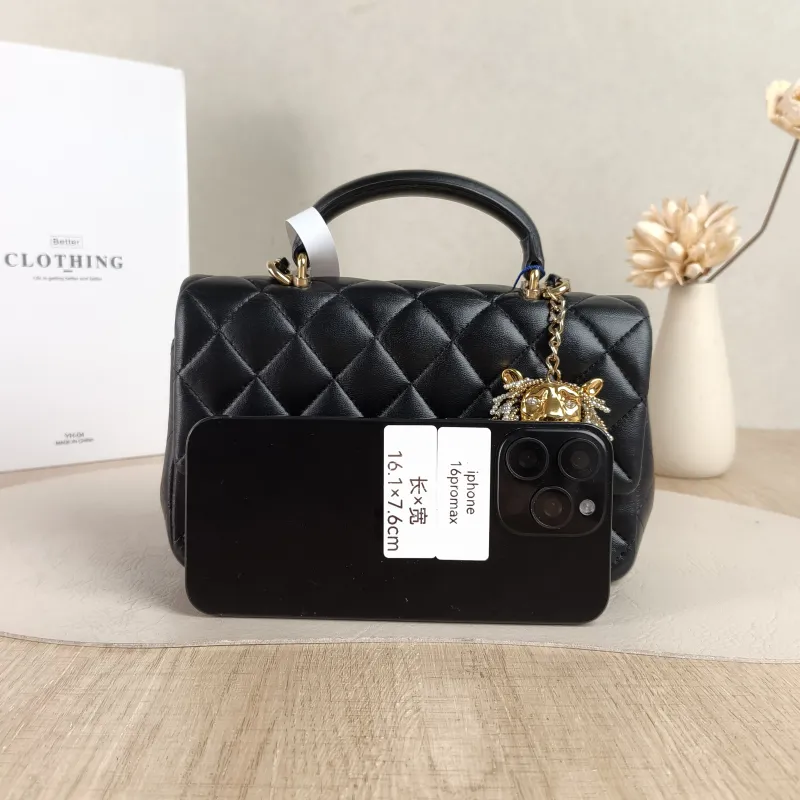 Chanel Crossbody Bag cf mini Black Lambskin mini20 × 6 × 12 cm Conditioned — cover view 2 of 5