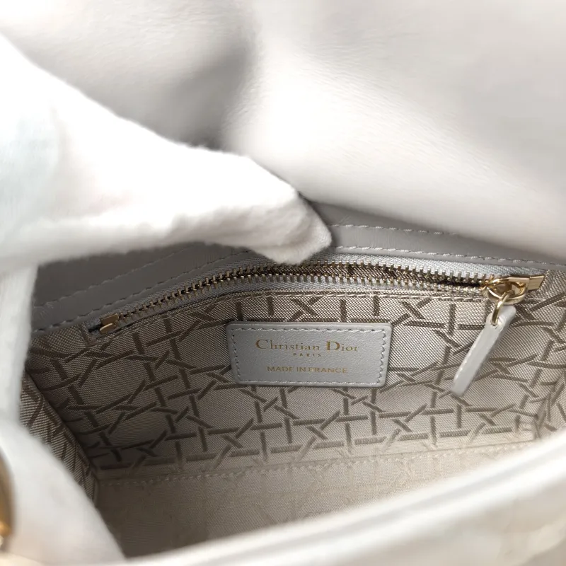 DIOR Crossbody Bag Lady Lady Dior Bag Grey Lambskin Mini 17 × 7 × 15 cm — detail view 7 of 12