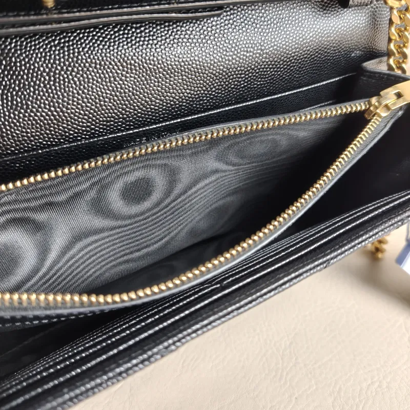 SAINT LAURENT Crossbody Bag CASSANDRE ENVELOPE Black Calfskin One Size 22.5 × 4 × 14 cm — detail view 9 of 10