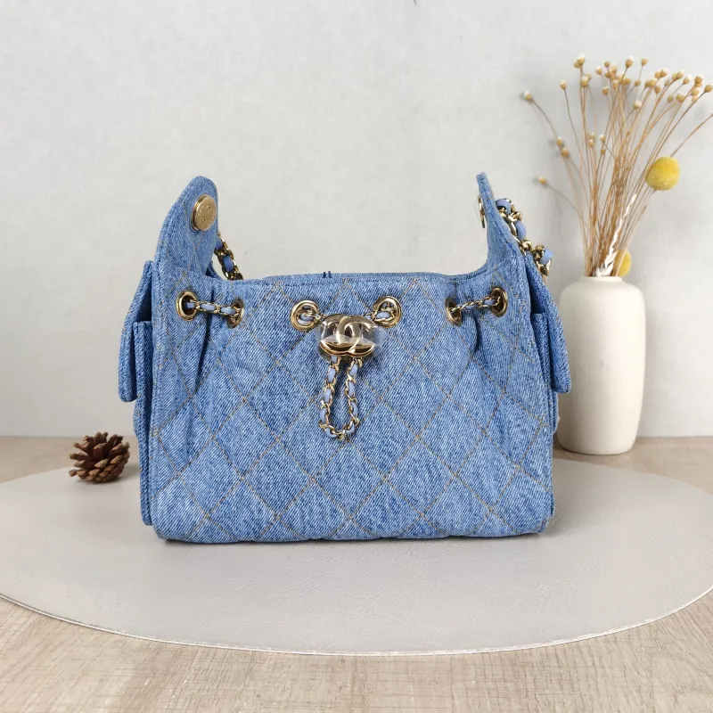 Chanel Crossbody Bag 25Bag Blue Mini 22 × 12.5 × 20 cm