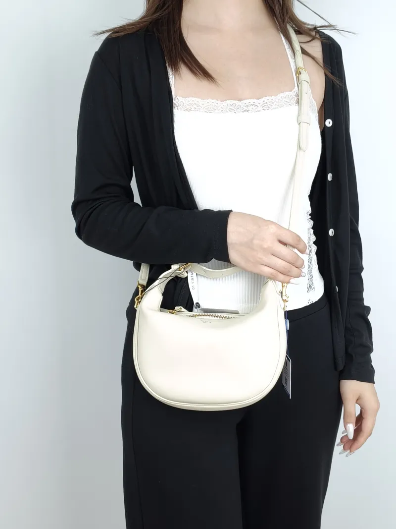 CELINE Crossbody Bag TEEN LULU hobo White Calfskin Small21 × 5 × 24 cm — on-model view 3 of 3