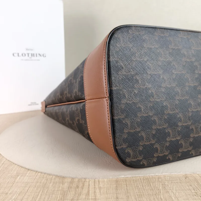 CELINE Crossbody Bag Triomphe Bucket Bag Monogram PVC Medium24 × 18 × 27 cm — detail view 9 of 10