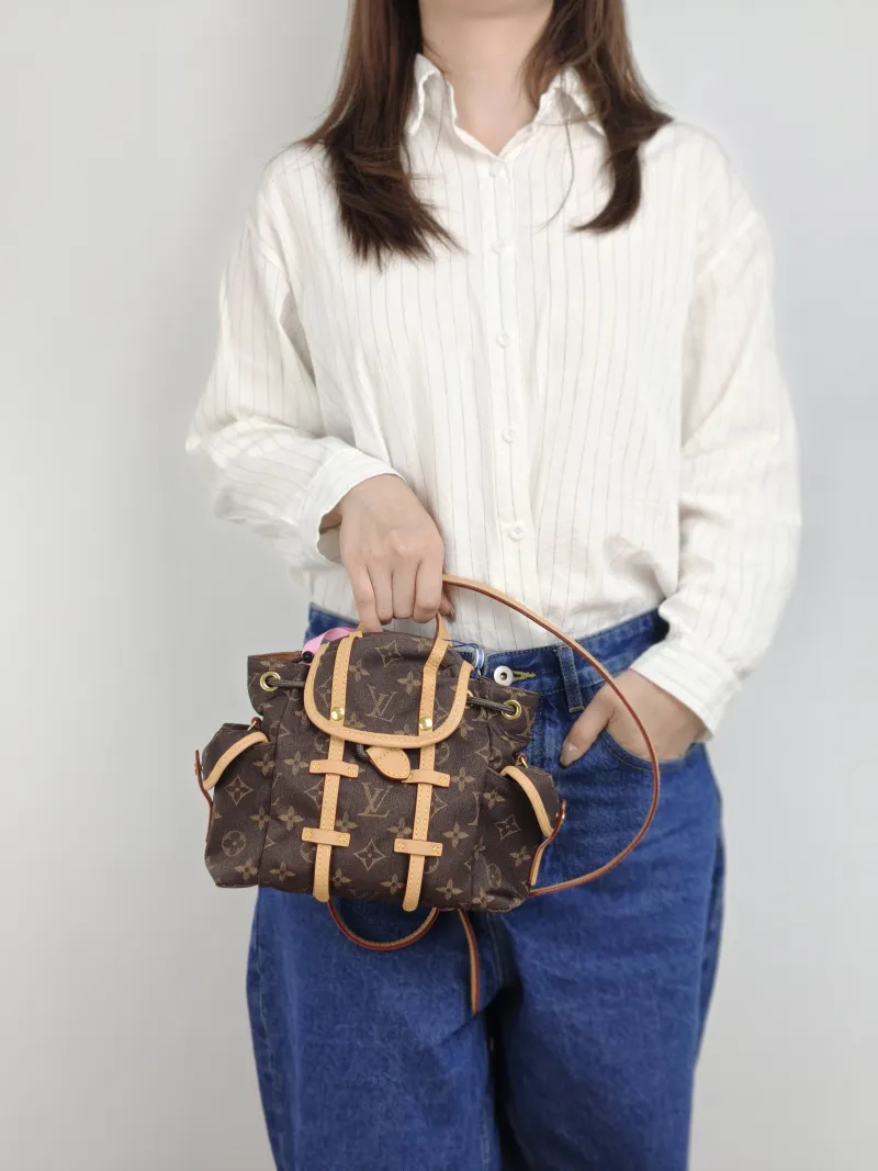 Louis Vuitton Backpack Backpack Monogram Nylon One Size 21 × 8 × 17 cm — on-model view 2 of 2