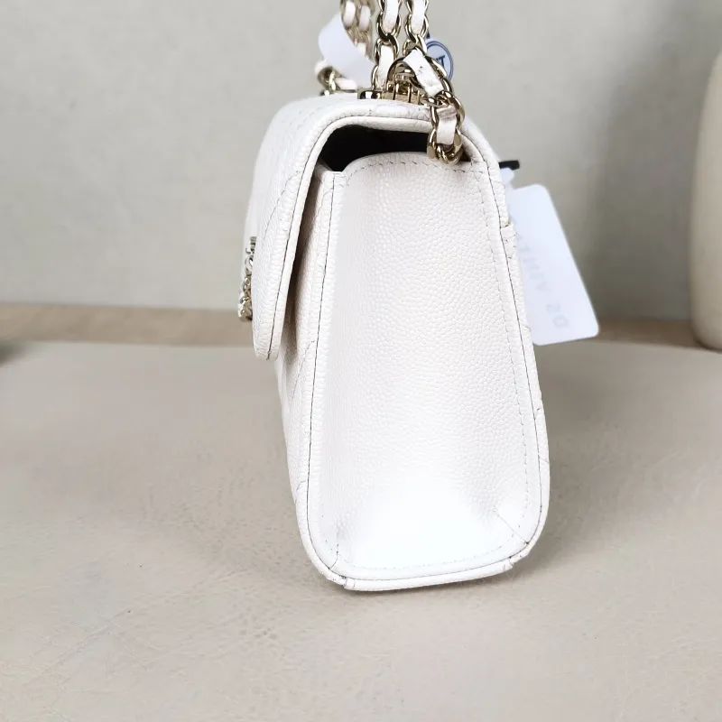 Chanel Crossbody Bag kelly White Gold Grained Calfskin nano 15 × 5 × 11 cm — detail view 6 of 13