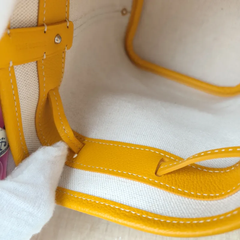 GOYARD Crossbody Bag Petit Flot Yellow ine Canvas Mini 12 × 10 × 17.5 cm — detail view 6 of 12