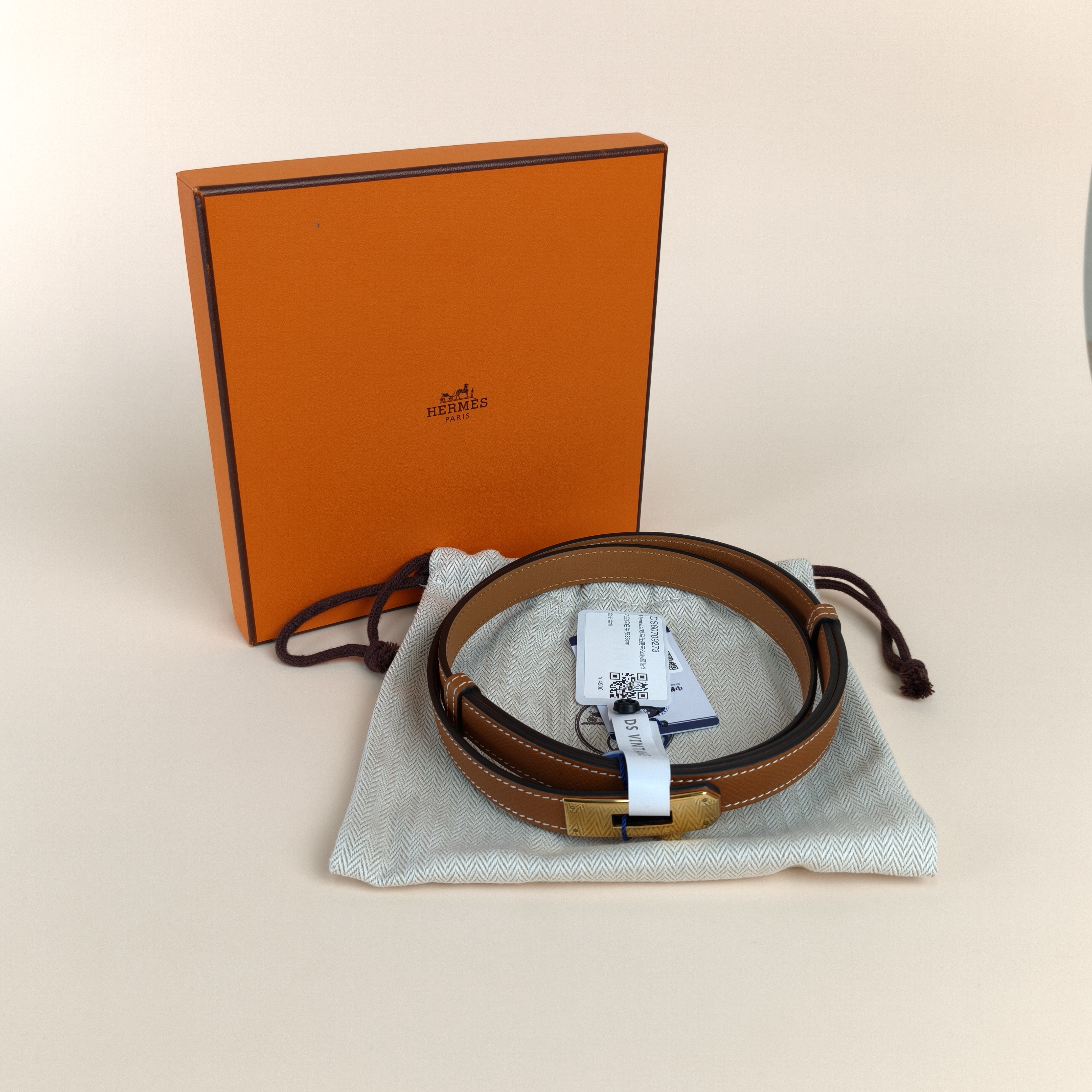 Hermès Belt Kelly Belt37 Brown Calfskin86cm — cover view 7 of 8