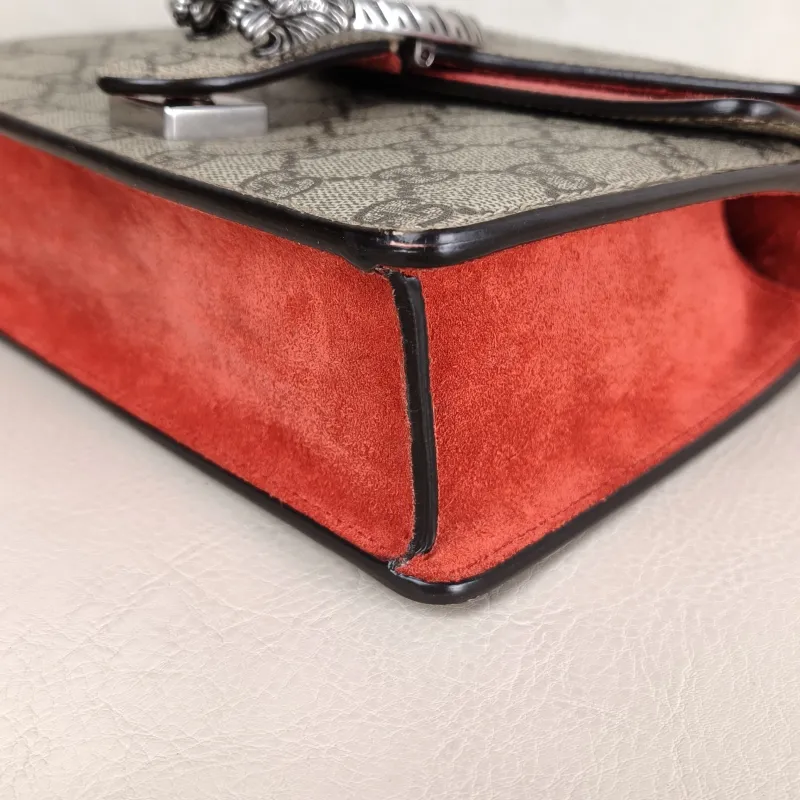 GUCCI Crossbody Bag Dionysus Monogram Red PVC Mini 20 × 5 × 15.5 cm — detail view 5 of 13