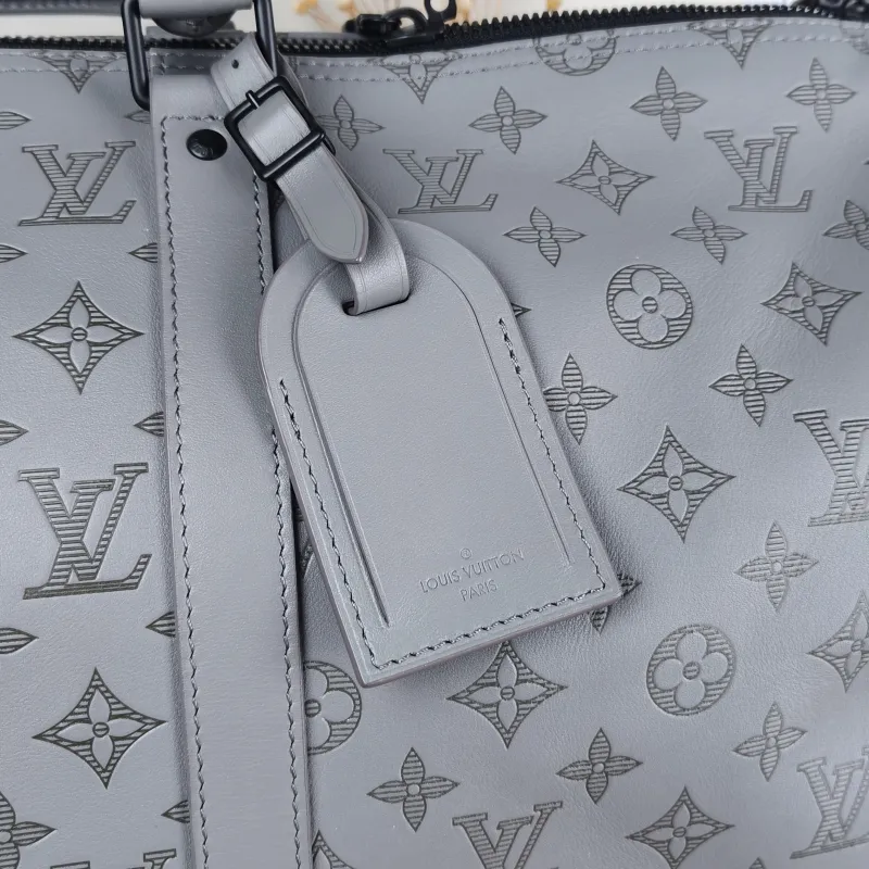 Louis Vuitton Top Handle Bag Keepall 50 Shoulder Strap Edition Grey Calfskin One Size 50 × 23 × 29 cm — detail view 11 of 11