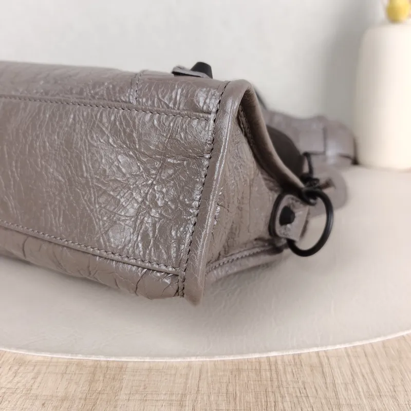 BALENCIAGA Crossbody Bag Classic City Brown Lambskin Mini 24 × 10 × 16 cm — detail view 3 of 11