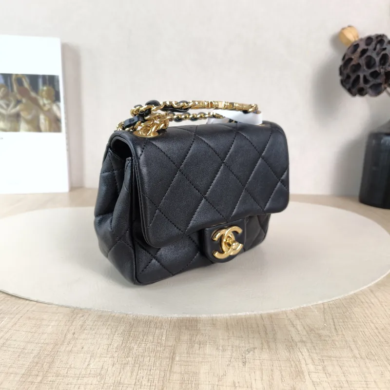 Chanel Top Handle Bag Black Lambskin Mini 17 × 6 × 13 cm — cover view 2 of 6