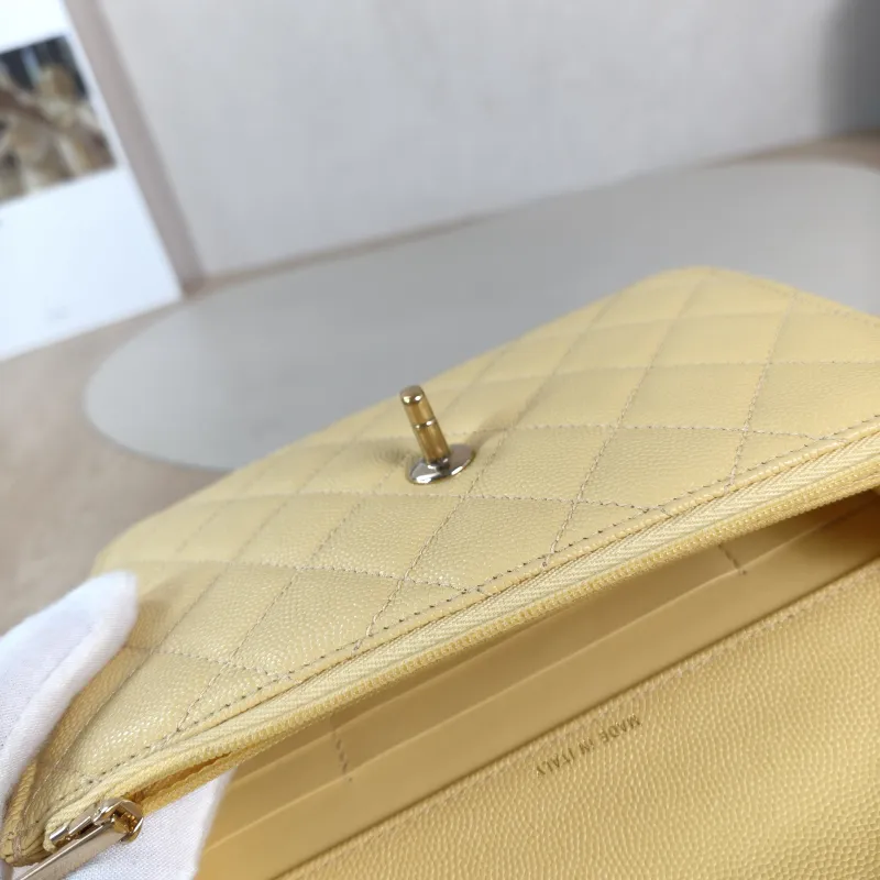 Chanel Backpack Backpack Yellow Grained Calfskin One Size 18 × 4 × 13 cm — detail view 10 of 12
