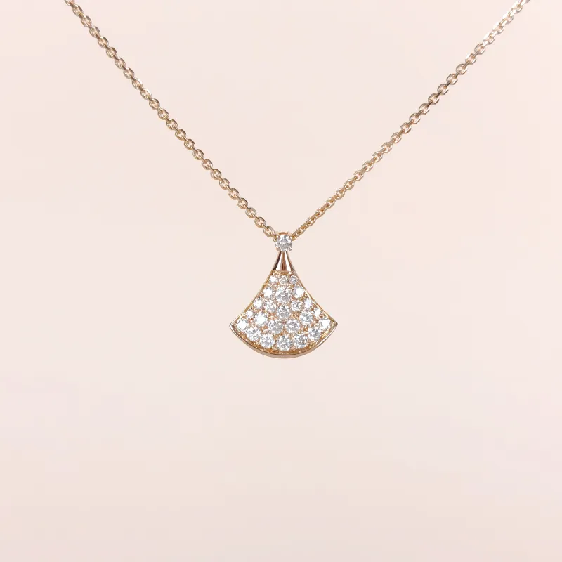 Bvlgari Necklace Divas' Dream Pavé Diamond Rose Gold Diamond18KR ose Gold Small 43cm