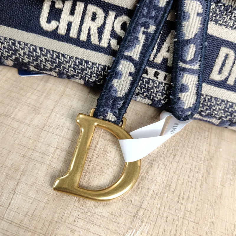 DIOR Belt Bag Saddle Belt Bag Blue Canvas One Size 21 × 3 × 13 cm — detail view 4 of 13