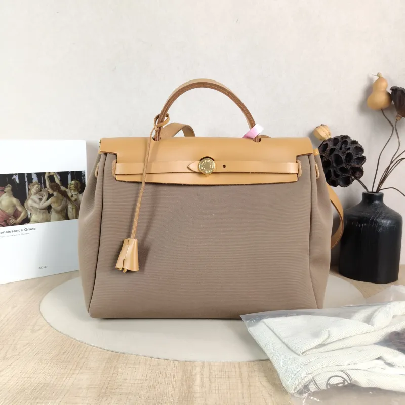 Hermès Crossbody Bag Herbag 31 Calfskin,Canvas Medium 30.5 × 11 × 25.5 cm B — cover view 5 of 6