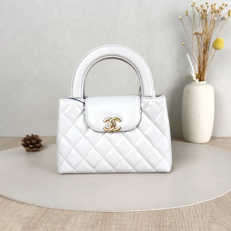 Chanel Crossbody Bag Kelly Grey Waxed Leathermini19 × 7 × 13 cm