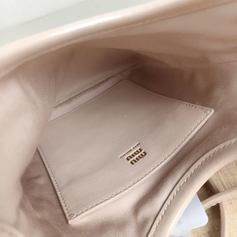 Miumiu Shoulder Bag IVY Tote Shopping Tote Pink Calfskin Mini 20*24 — detail view 10 of 11