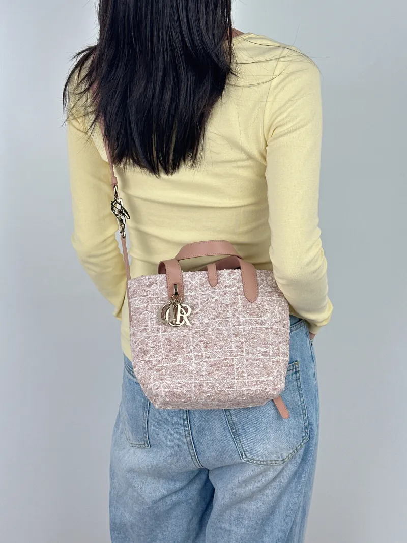 DIOR Top Handle Bag TOUJOURS Edition Pink Small 18.5 × 12 × 18.5 cm — on-model view 1 of 3