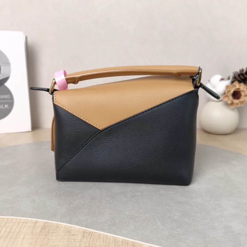 LOEWE Crossbody Bag Puzzle Black Brown Calfskin Mini 18 × 8 × 12.5 cm — cover view 2 of 5