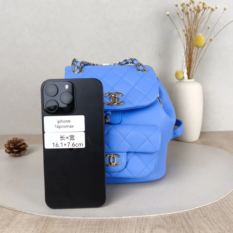 Chanel Backpack Duma Blue Calfskin Small18 × 12 × 18.5 cm — cover view 3 of 5