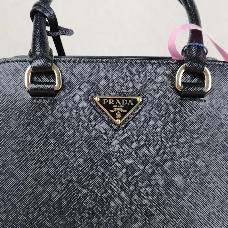 PRADA Top Handle Bag Tote Bag Black Calfskin Mini 18 × 9 × 15 cm — detail view 8 of 11