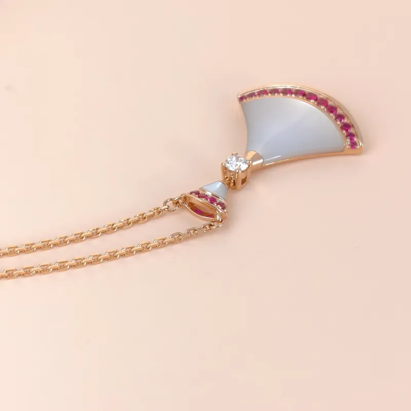 Bvlgari Necklace DIVAS’ DREAM Collection Pearl Pavé Diamond White Mother-of-Pearl Diamond18KR ose Gold Large Pendant2.8cm 43cm — cover view 8 of 10