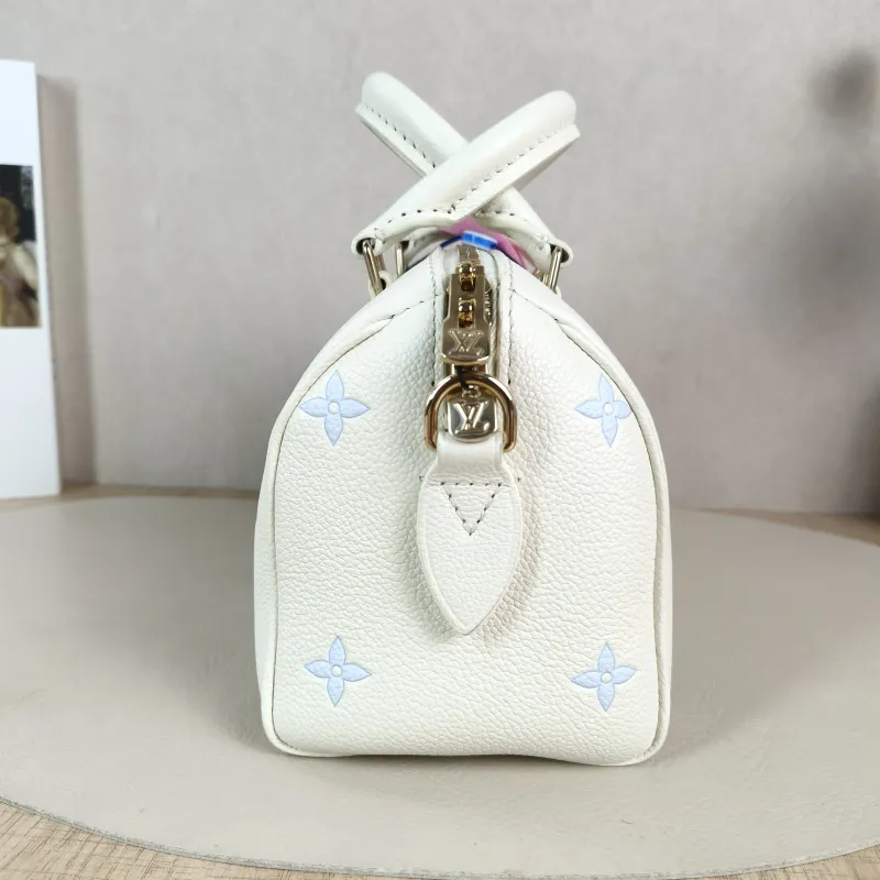 Louis Vuitton Crossbody Bag Speedy20 White · Blue Monogram Empreinte Embossed Calfskin Small 20.5 × 12 × 13.5 cm — detail view 4 of 11