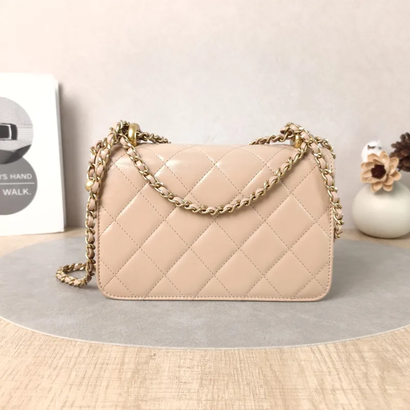 Chanel Crossbody Bag woc Taupe Calfskin One Size19 × 6 × 12 cm — cover view 5 of 5