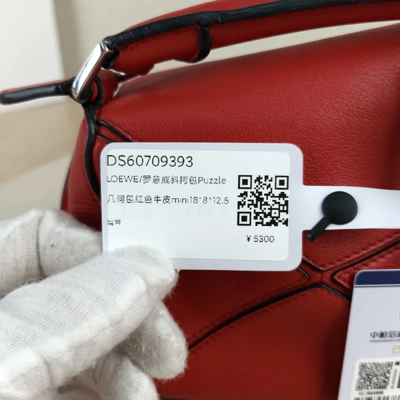 LOEWE Crossbody Bag Puzzle Red Calfskinmini18 × 8 × 12.5 cm — detail view 2 of 12