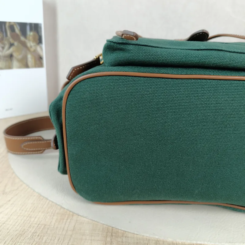 Miumiu Backpack Backpack Green Canvas Large 25 × 12.5 × 29.5 cm — detail view 4 of 12