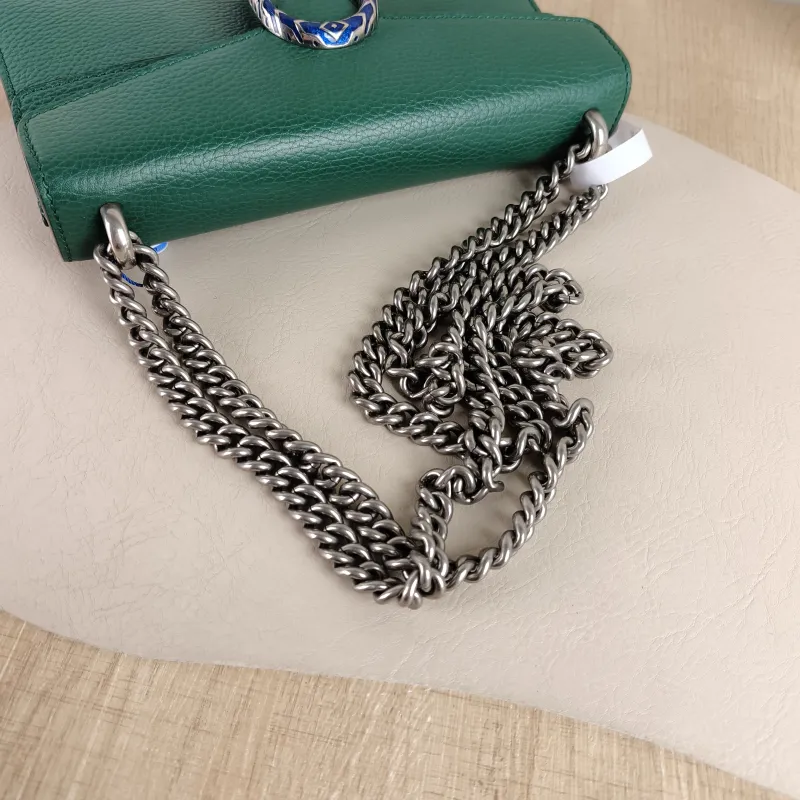 GUCCI Shoulder Bag Dionysus Green Calfskin Small 25 × 7 × 13.5 cm — detail view 6 of 11