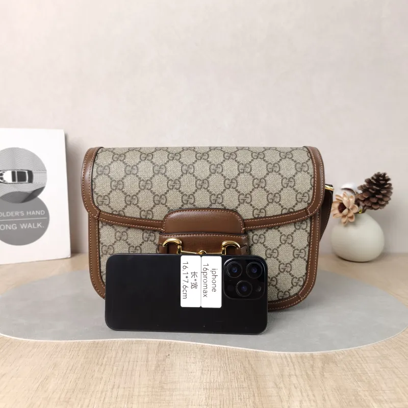 GUCCI Shoulder Bag Horsebit 1955 Horsebit Medium Monogram PVC Medium 25 × 8 × 18 cm — cover view 5 of 5