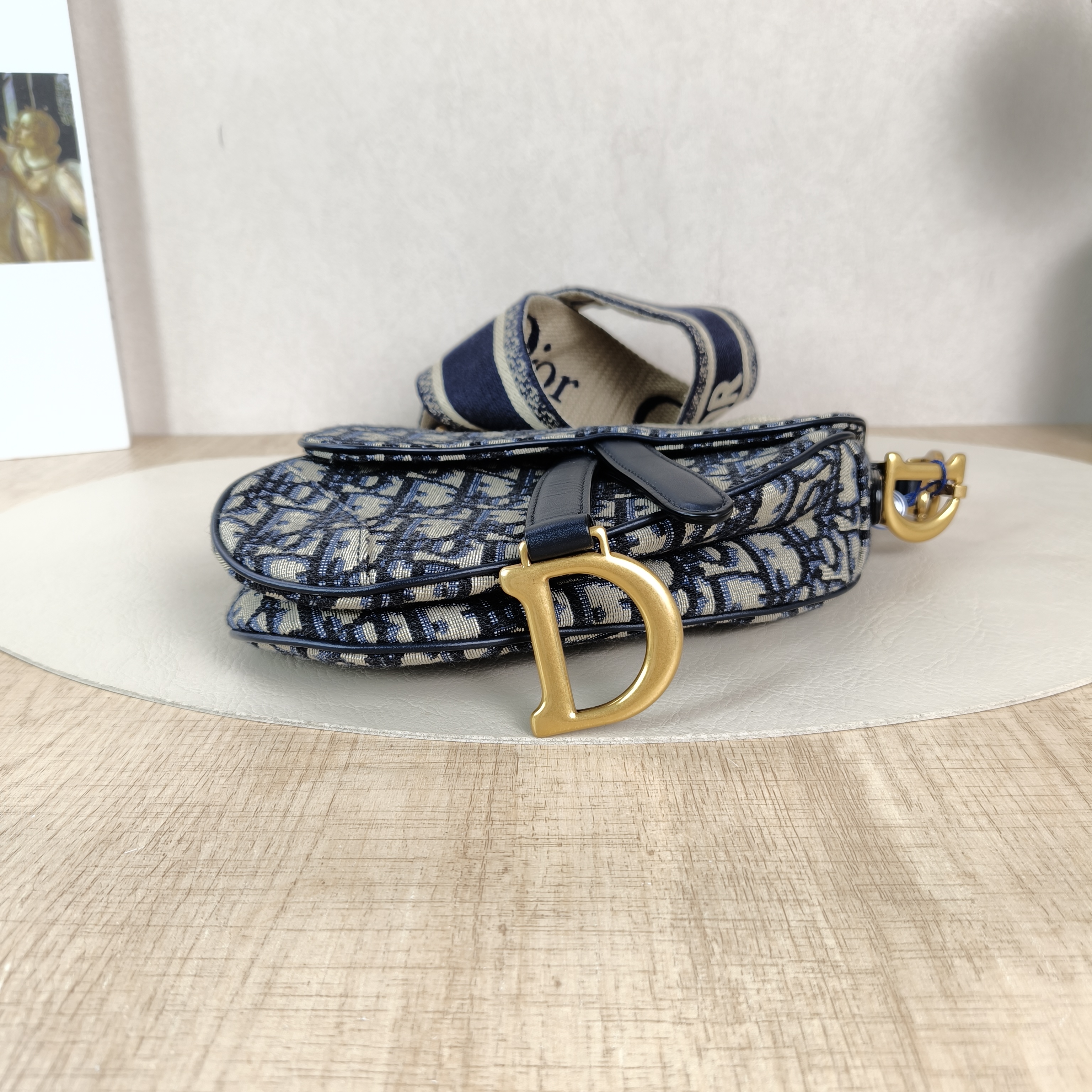 DIOR Top Handle Bag Saddle Blue Canvasmini19 × 6 × 15 cm — cover view 4 of 5