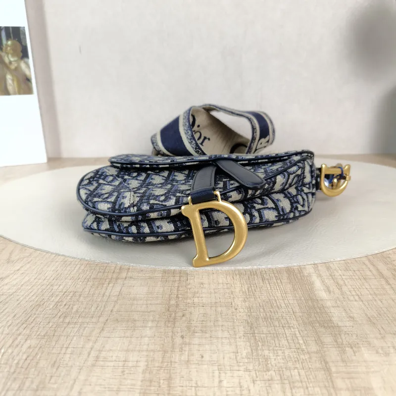 DIOR Top Handle Bag Saddle Blue Canvasmini19 × 6 × 15 cm — cover view 4 of 5
