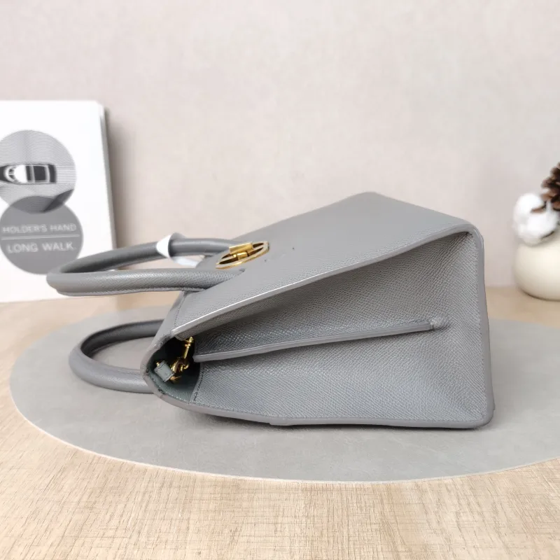 DIOR Top Handle Bag St Honore Tote Bag Grey Calfskin Medium25 × 12 × 19 cm — detail view 12 of 15