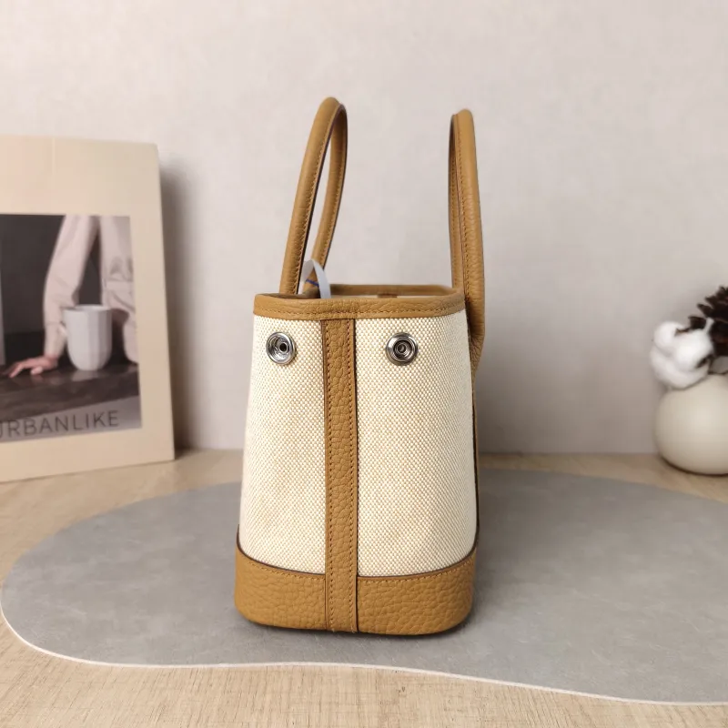 Hermès Top Handle Bag Neo Garden 23 Mini Canvas · Negonda Calfskin Mini 23 × 10 × 16 cm G — detail view 8 of 10