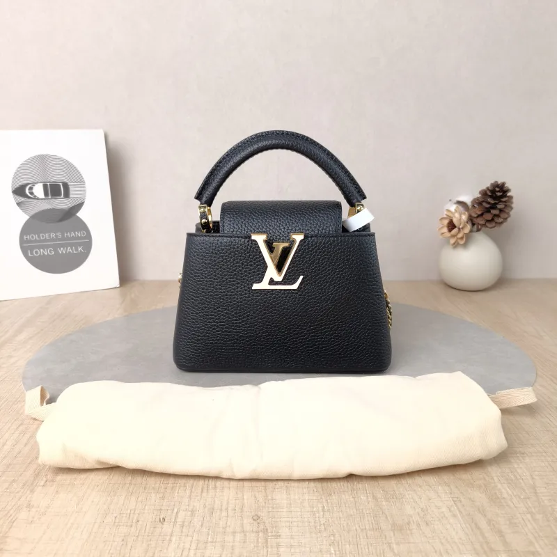 Louis Vuitton Shoulder Bag Capucines Black Pink Calfskin Mini 21 × 8 × 14 cm — cover view 3 of 6