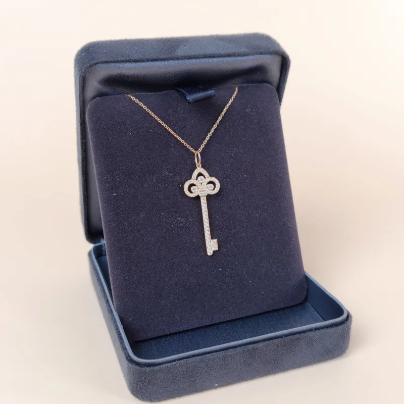 Tiffany&Co. Necklace Keys Collection Pavé Diamond Necklace Rose Gold Diamond18KR ose Gold One Size 40cm — cover view 11 of 11