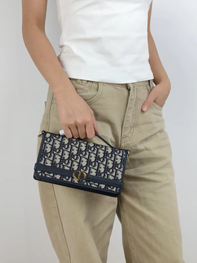 DIOR Crossbody Bag 30Montaigne Cigale Top Handle Crossbody Bag Blue Canvas One Size 20.5 × 5 × 11 cm — on-model view 1 of 3