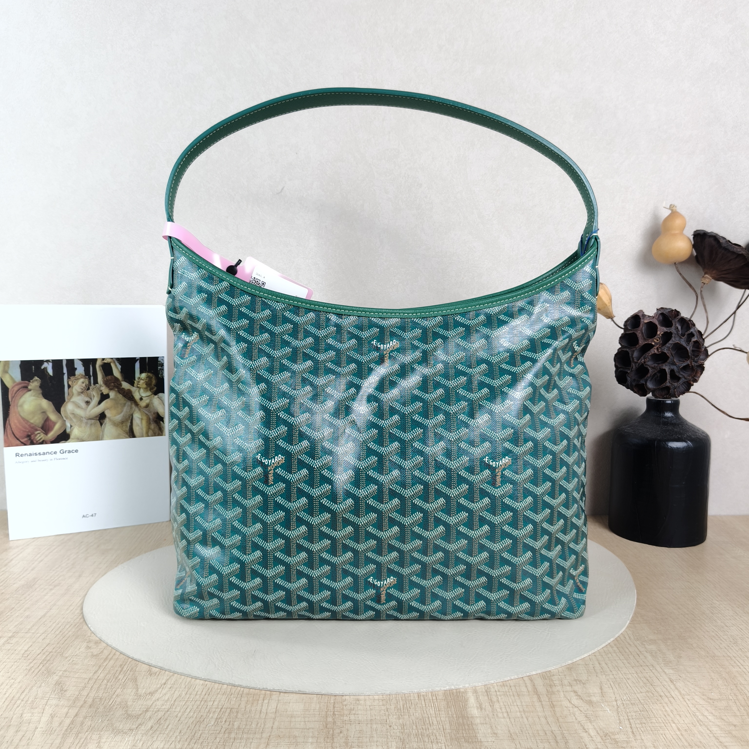 GOYARD Shoulder Bag Boheme Hobo​Green PVC Small43 × 14 × 27 cm